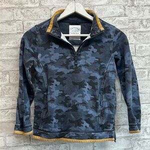 FATFACE Camo‎ Airlie Sweat Quarter Zip Young Crew Pullover Size 10/11 Blue/Navy